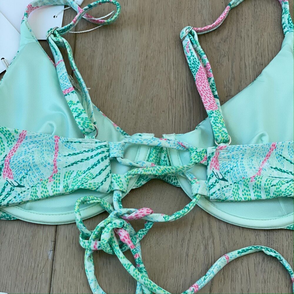 Kenny Flowers Green Tropical Leaf & Pink Floral Bikini - Picture 7 of 11